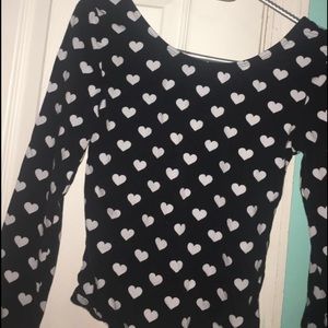 Black and white heart shirt