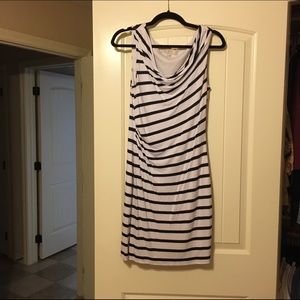 Navy and White Loft Dress