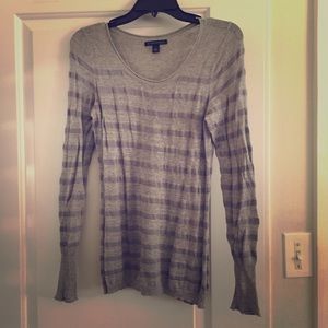 Banana Republic grey striped light-weight sweater