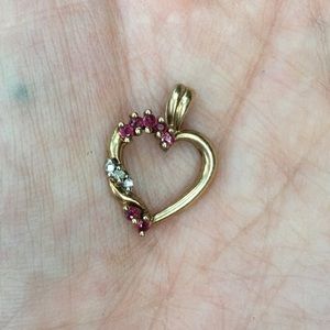 10k Gold Diamond Ruby Pendant 1.6g