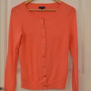 Express Women's Orange Button Down Sweater