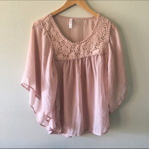 Sheer light pink top