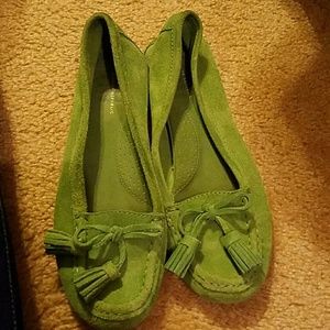 Green Suede flats