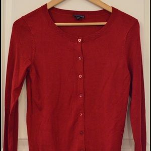 Express Women's Red Button Down Sweater