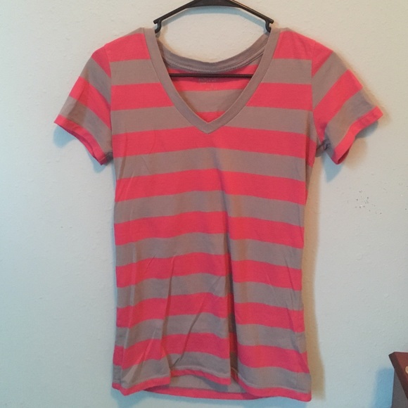 Pink and gray striped shirt