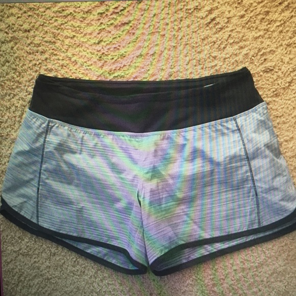 Lululemon speed shorts twisted stripe caspian blue - Picture 2 of 4