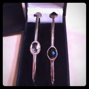 *NIB* Set of 2 IPOLITTA 5 stone silver bangles