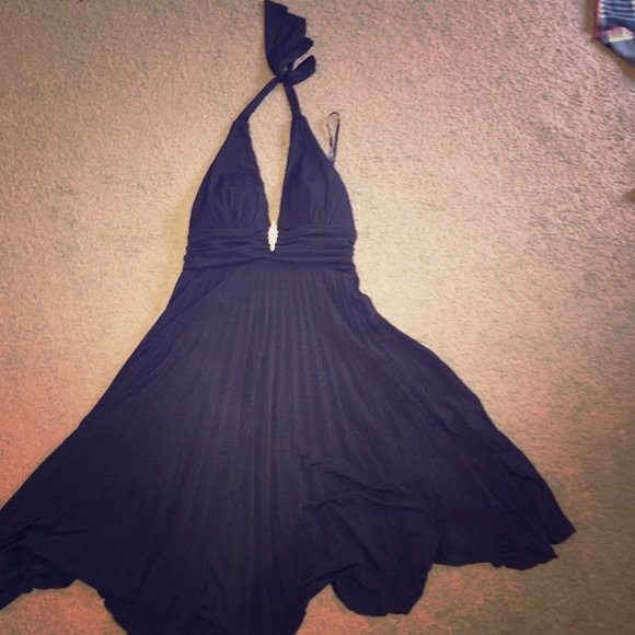 Black halter dress, very flowy, beautiful