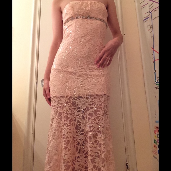 Pretty in Pink Lace Floor Length Dress