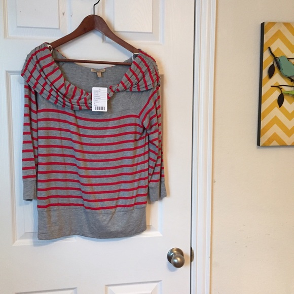 Anthropologie Bordeaux Sawyer Boatneck Tee - M - Picture 2 of 4