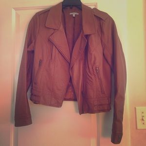 Charlotte Ruse caramel faux leather jacket
