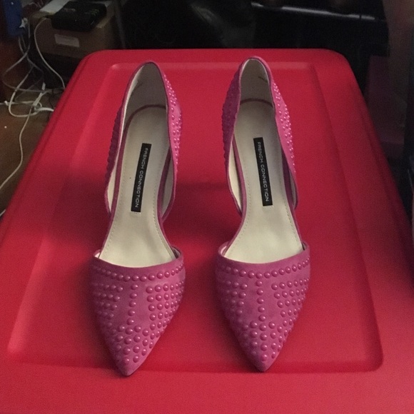 French connection studded pink heels - Picture 2 of 4