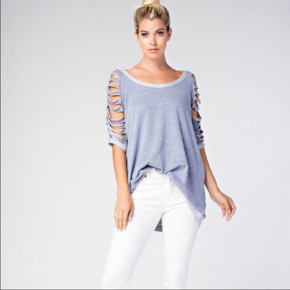 🇺🇸 ONE LEFT 🇺🇸 Gray Raglan Sleeve Top - Picture 2 of 3