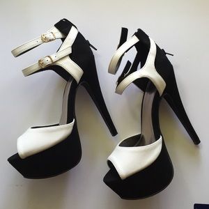 Black and White Charlotte Russe High Heels