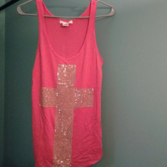 Pink cross tank top