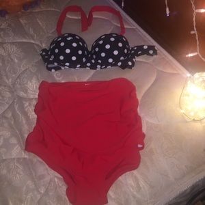 Polka dots high waisted cute Bikini.