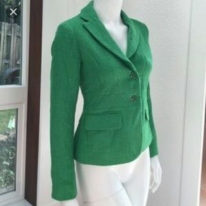 Emerald green twill blazer