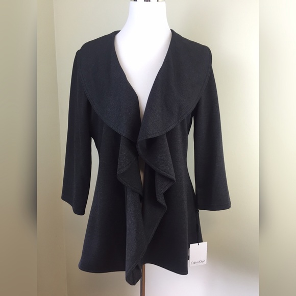 Calvin Klein Ruffle Ponte Cardigan