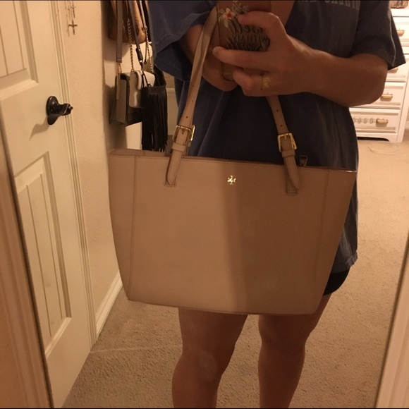 SOLD!!! Tory Burch Small Light Oak York Tote - Picture 4 of 4