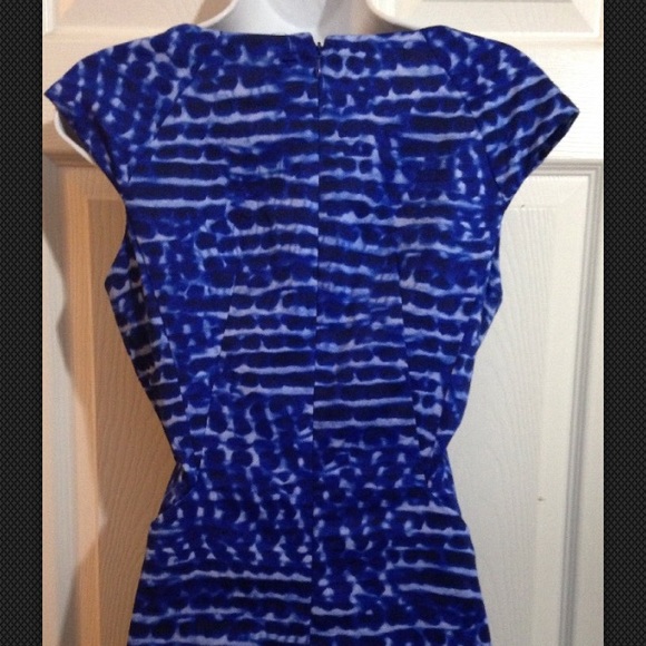 CALVIN KLEIN Gorgeous Blue Retro Shift Dress Sz 6 - Picture 3 of 4