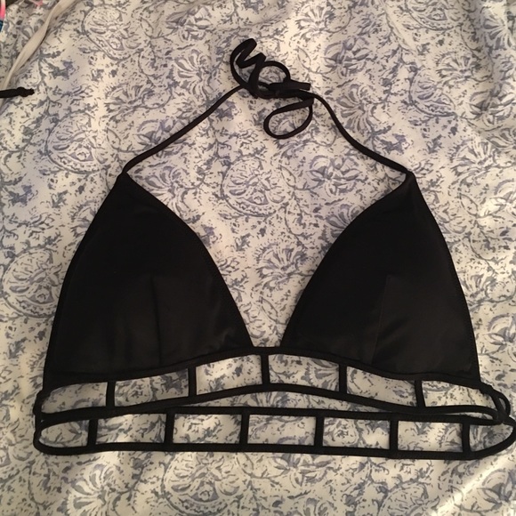 Victoria's Secret Black Bikini Cut Out Top