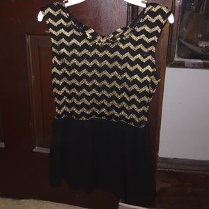 Deb Black & Gold shimmery and sheer tank