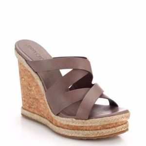Jimmy Choo Prisma Vachetta Wedge Sandal