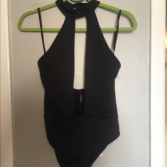Deep cut body suit