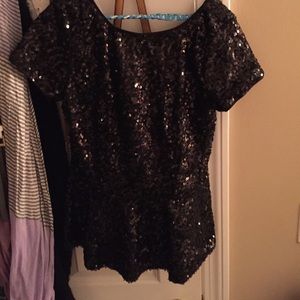 Sparkly black top