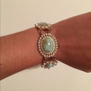 Gold and Turquoise Gem & Stone Bracelet