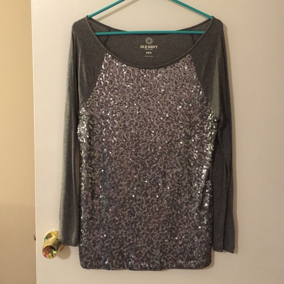 Old Navy Tops - SOLD! Old Navy long sleeve sequin shirt