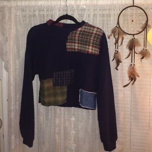 Urban Renewal Patchwork Cropped Crewneck