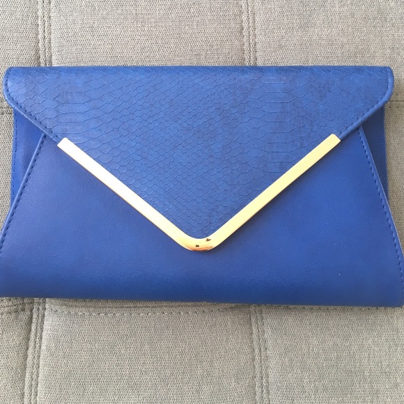 Blue/Gold Envelope Clutch