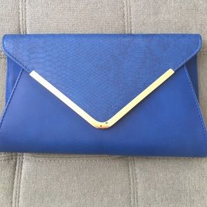 Blue/Gold Envelope Clutch