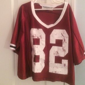 Project social t maroon cropped jersey