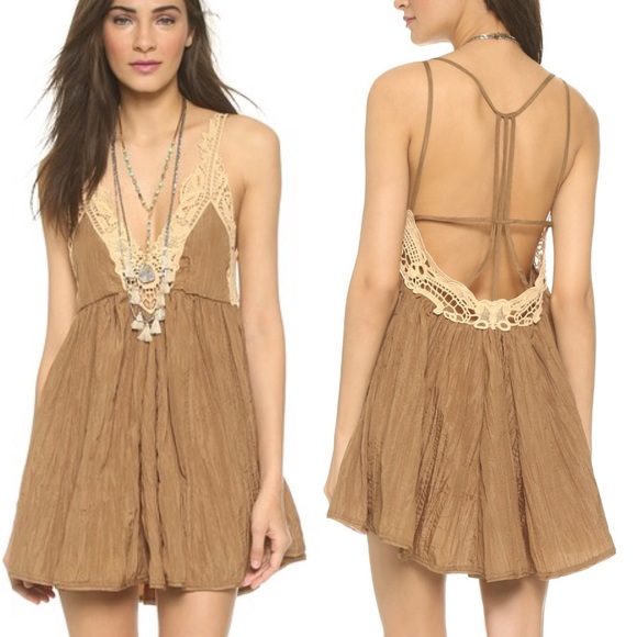Free People Dresses & Skirts - Free People "Breathless" Brown Boho Dress