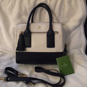 Kate Spade white and navy blue handbag