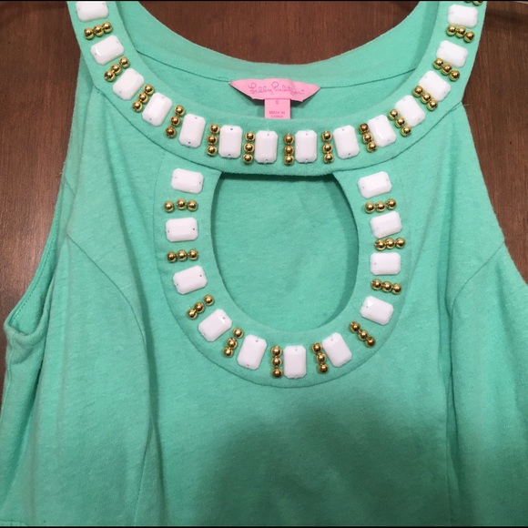 Lilly Pulitzer Embellished Sea Foam Dress
