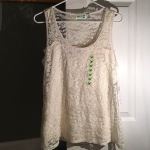 White lace tank top with undershirt