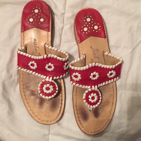 Red and white jack rogers