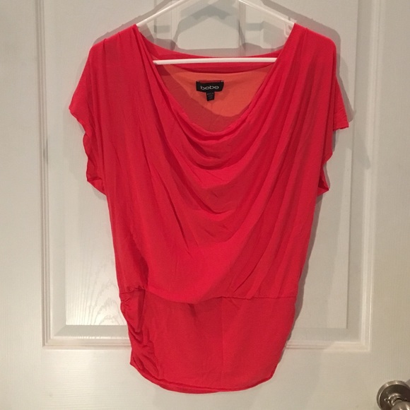 Bebe Dark Coral Dressy Slouchy Top