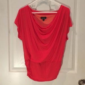 Bebe Dark Coral Dressy Slouchy Top