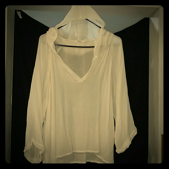 AIKO  Bamboo gauzy hoodie top M hippie Boho