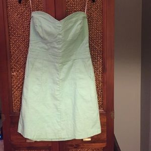 Strapless Linen Mint Dress