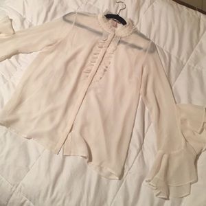 Forever 21 Sheer Bell Sleeve Top