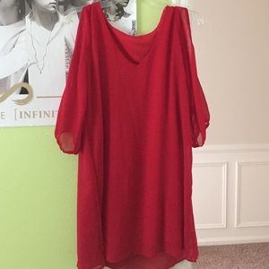 Lulu's Red shoulder dress xs