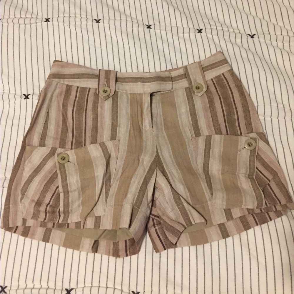 BCBGirls Striped Linen Cargo Shorts