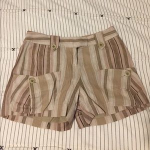 BCBGirls Striped Linen Cargo Shorts