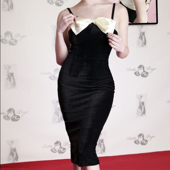 Bettie Page Clothing "Black Diamond" velour dress
