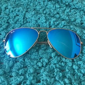 Blue lens 58mm Ray Ban aviators